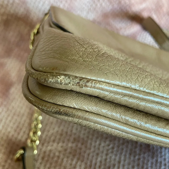 Michael Kors Bedford Double Gusset Large Crossbody Bag,  Soft Pink Tan & Gold - Picture 9 of 12